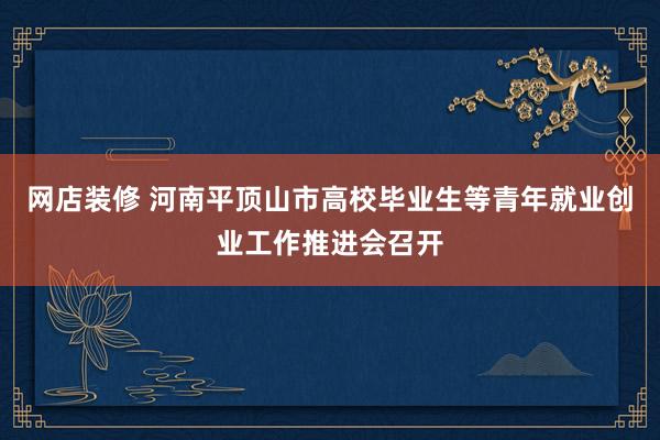 网店装修 河南平顶山市高校毕业生等青年就业创业工作推进会召开