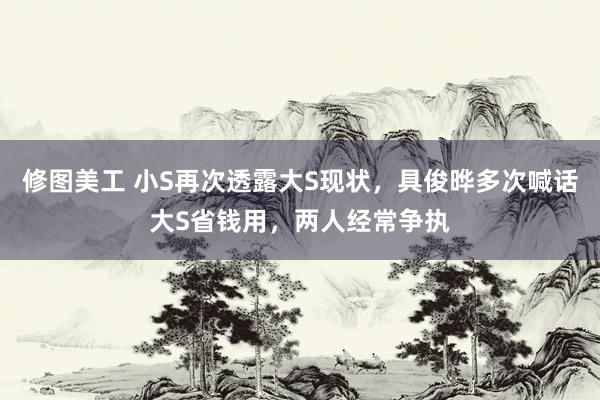 修图美工 小S再次透露大S现状，具俊晔多次喊话大S省钱用，两人经常争执