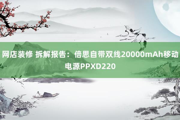 网店装修 拆解报告：倍思自带双线20000mAh移动电源PPXD220