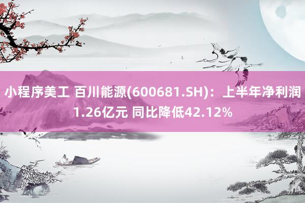 小程序美工 百川能源(600681.SH)：上半年净利润1.26亿元 同比降低42.12%